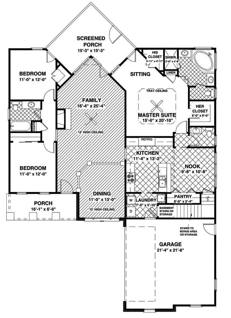 Traditional House Plan First Floor - Dixonville Craftsman Home 013D-0175 - Search House Plans and More