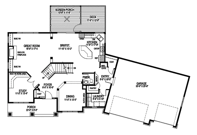 Traditional House Plan First Floor - Pearson Craftsman Home 013D-0179 - Shop House Plans and More