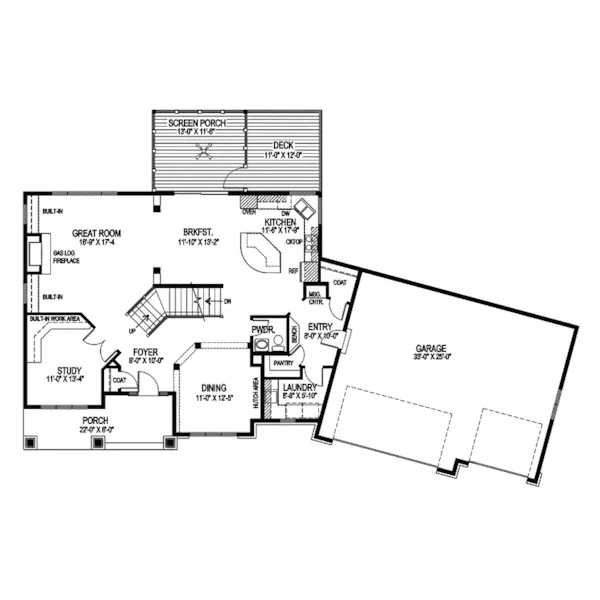 Traditional House Plan First Floor - Pearson Craftsman Home 013D-0179 - Shop House Plans and More