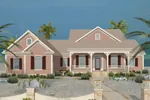 Beach & Coastal House Plan Front of Home - Corinth Country Home 013D-0181 - Search House Plans and More