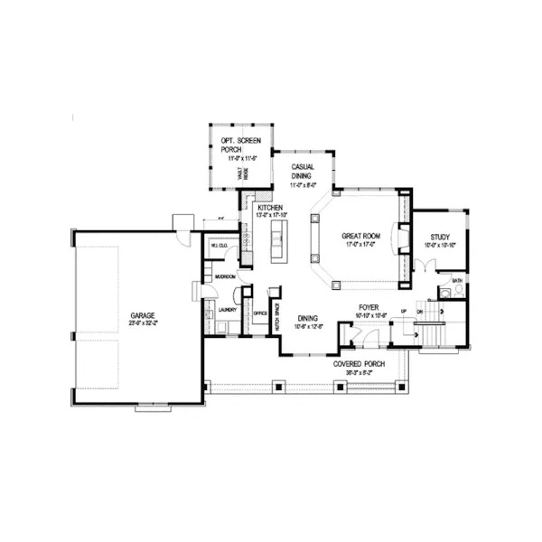 Arts & Crafts House Plan First Floor - Verona Grove Craftsman Home 013D-0188 - Shop House Plans and More