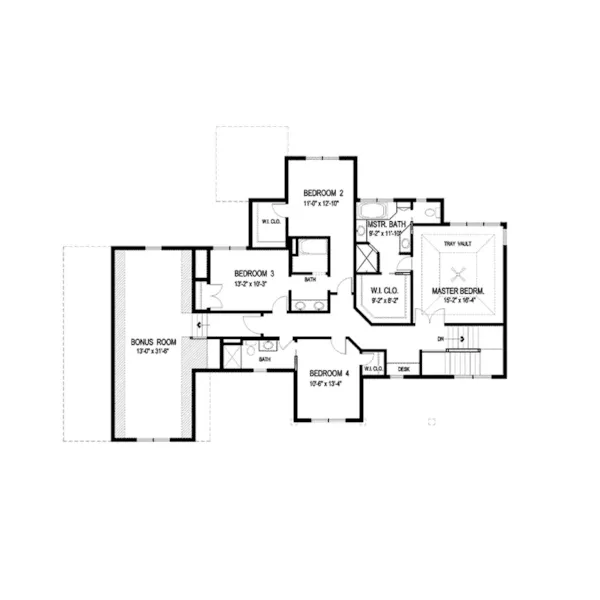 Arts & Crafts House Plan Second Floor - Verona Grove Craftsman Home 013D-0188 - Shop House Plans and More