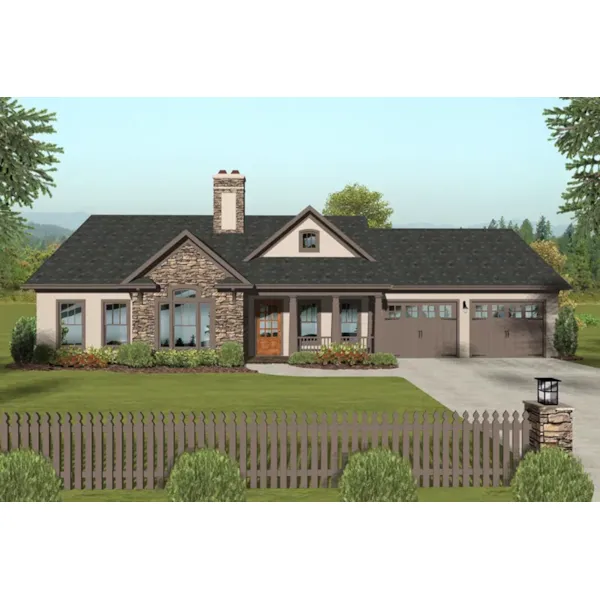 Shingle House Plan Front of Home - Koch Creek Country Home 013D-0198 - Search House Plans and More