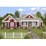 Ranch House Plan Front of House 013D-0201