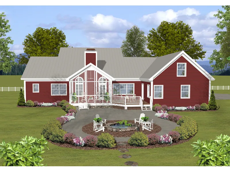 Farmhouse Plan Rear Photo 01 - Cricket Creek Country Home 013D-0201 - Search House Plans and More