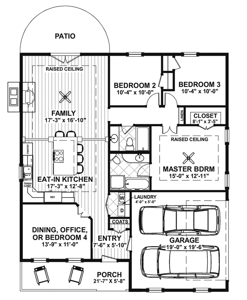Craftsman House Plan First Floor - Endicott Bay Craftsman Home 013D-0203 - Shop House Plans and More
