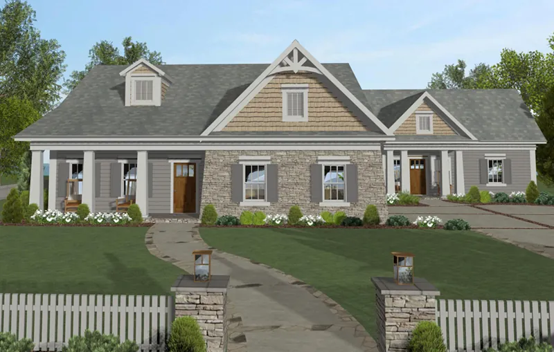 Cabin & Cottage House Plan Front of Home - Highlands Grove Craftsman 013D-0204 - Shop House Plans and More