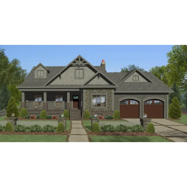 Ranch House Plan Front of Home - Whitfield Lane Ranch Home 013D-0205 - Shop House Plans and More