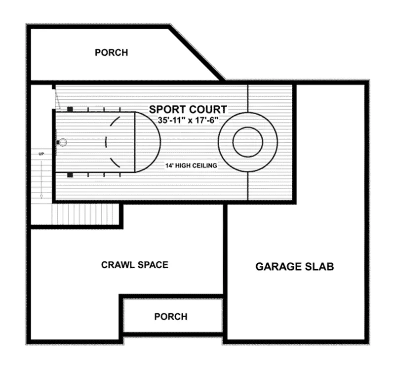 Craftsman House Plan Basement Floor - Doe Ridge Craftsman Home013D-0207 - Shop House Plans and More