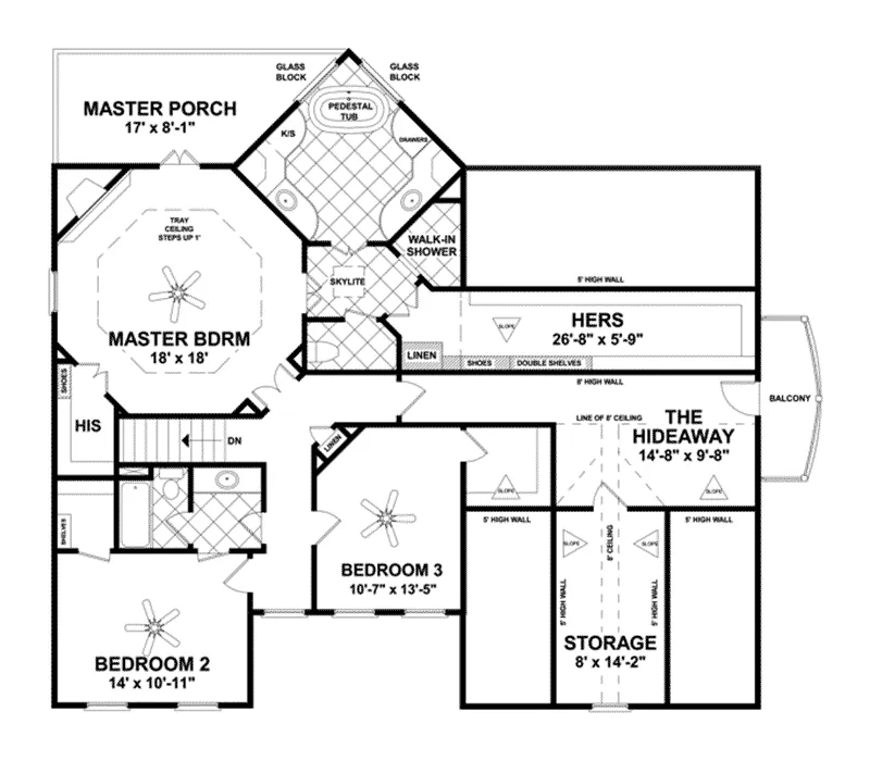Craftsman House Plan Second Floor - Doe Ridge Craftsman Home013D-0207 - Shop House Plans and More