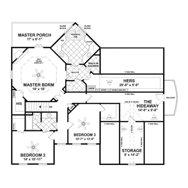 Country House Plan Second Floor - Doe Ridge Craftsman Home013D-0207 - Shop House Plans and More