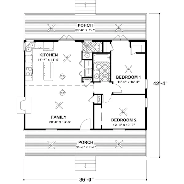 Southern House Plan First Floor - Edison Bend Country Home 013D-0208 - Search House Plans and More