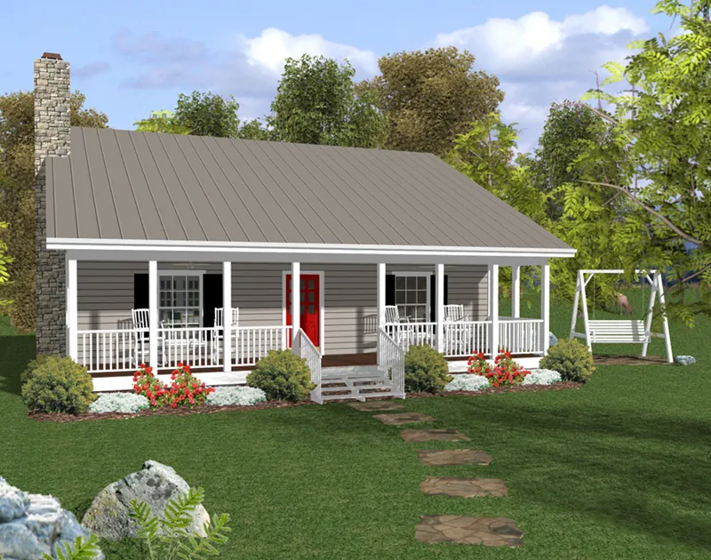 Ranch House Plan Front of Home - Edison Bend Country Home 013D-0208 - Search House Plans and More