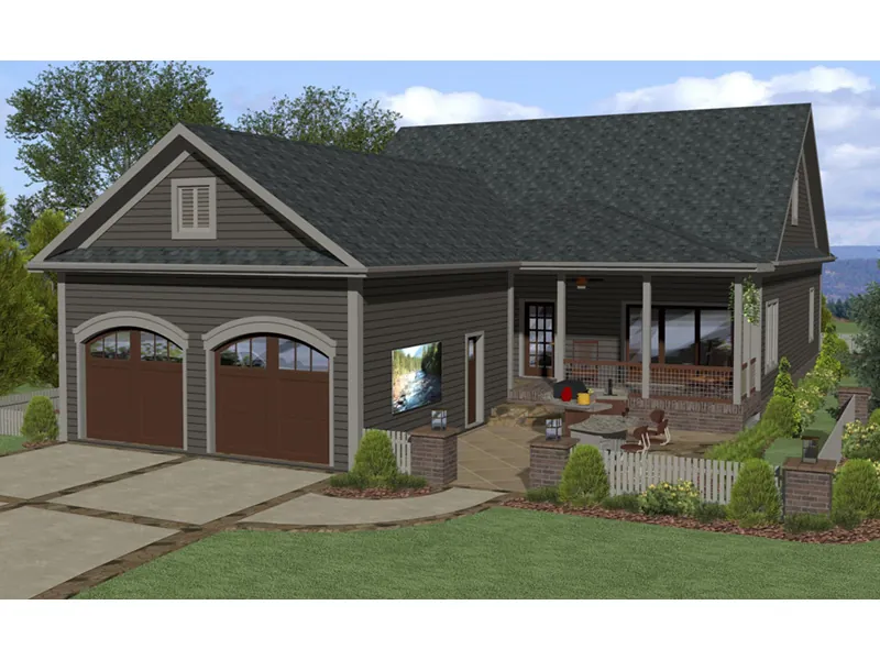 Country House Plan Rear Photo 01 - Laughlin Run Craftsman Cottage 013D-0210 - Shop House Plans and More