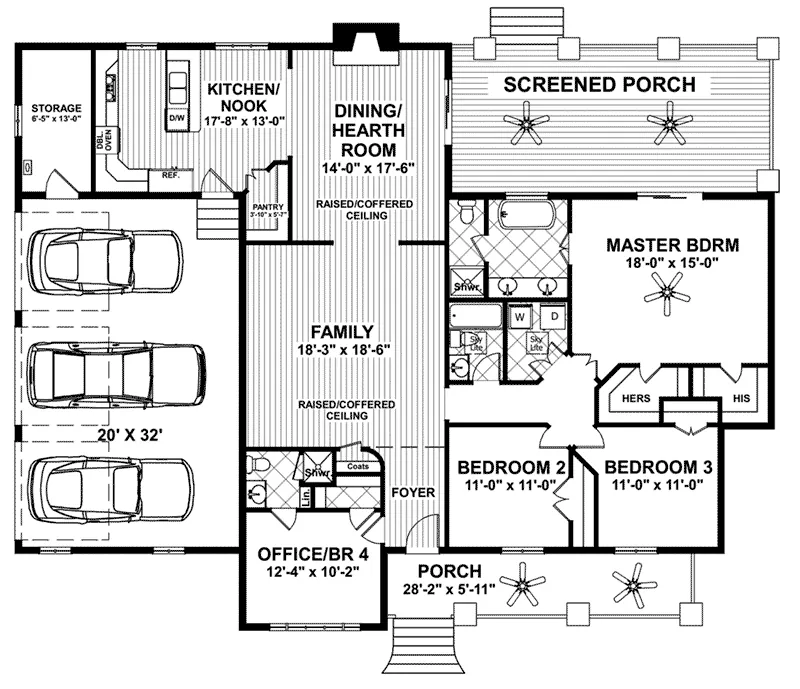 Craftsman House Plan First Floor - Primrose Park Country Home 013D-0212 - Shop House Plans and More