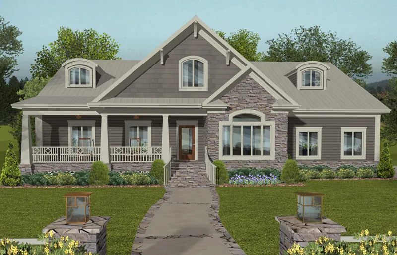 European House Plan Front of Home - Stella Lane Country Home 013D-0213 - Shop House Plans and More