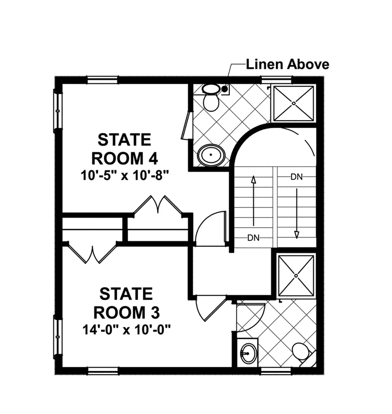 Craftsman House Plan Second Floor - Surfside Coastal Home 013D-0215 - Shop House Plans and More