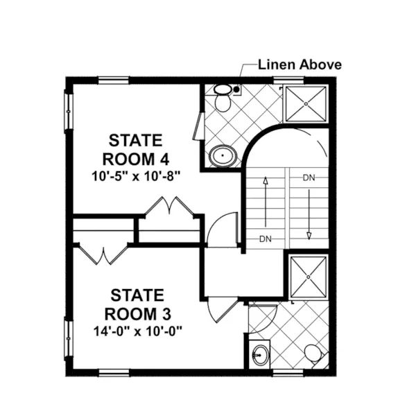 Country House Plan Second Floor - Surfside Coastal Home 013D-0215 - Shop House Plans and More