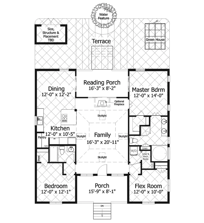 Ranch House Plan First Floor - Eco Box Green Home 013D-0216 - Search House Plans and More
