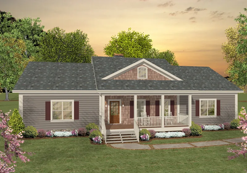 Country House Plan Front of Home - Somerset Hill Ranch Home 013D-0219 - Shop House Plans and More