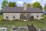 Waterfront House Plan Rear Photo 01 - Larkspur Lane Ranch Home 013D-0220 - Shop House Plans and More