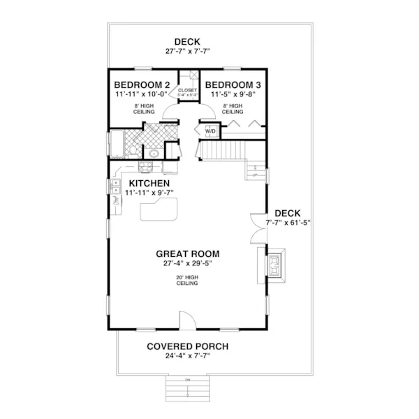 Craftsman House Plan First Floor - Mountain Laurel Vacation Home 013D-0221 - Shop House Plans and More