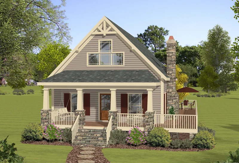Craftsman House Plan Front of Home - Mountain Laurel Vacation Home 013D-0221 - Shop House Plans and More