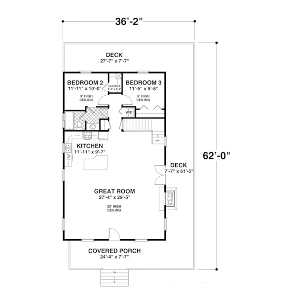 Craftsman House Plan Lower Level Floor - Mountain Laurel Vacation Home 013D-0221 - Shop House Plans and More