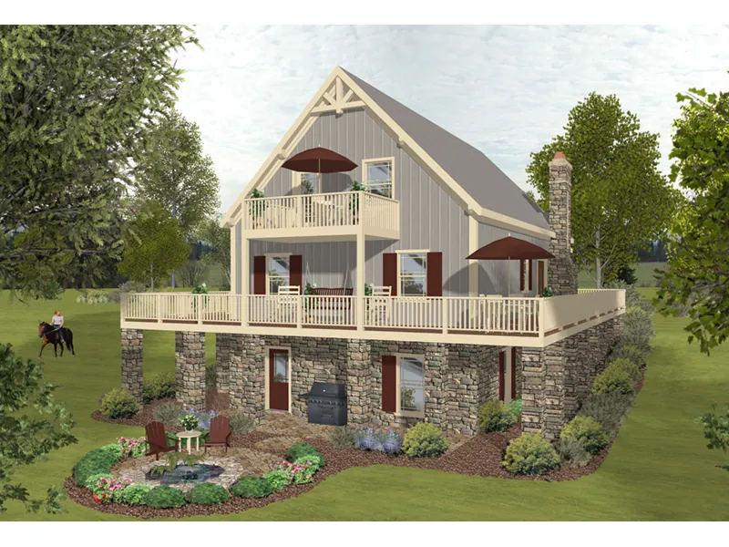 Country House Plan Rear Photo 01 - Saddle Valley Country Bungalow 013D-0222 - Shop House Plans and More