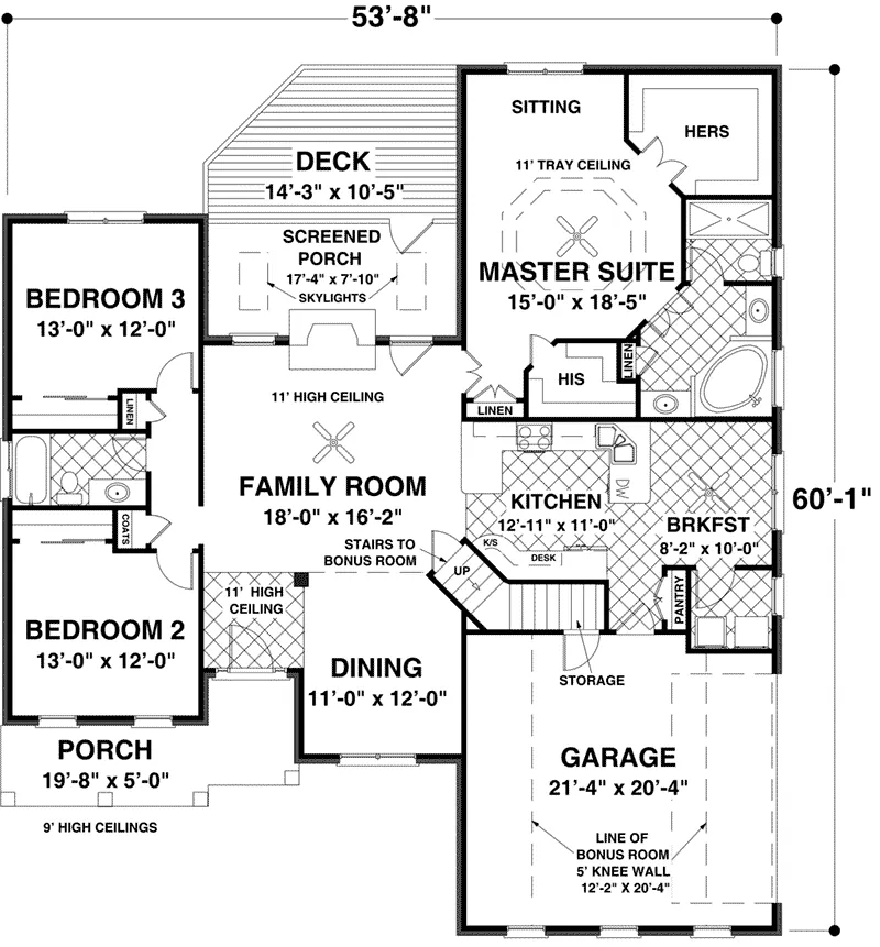 First Floor - Bedford Bay Ranch Home 013D-0224 - Search House Plans and More