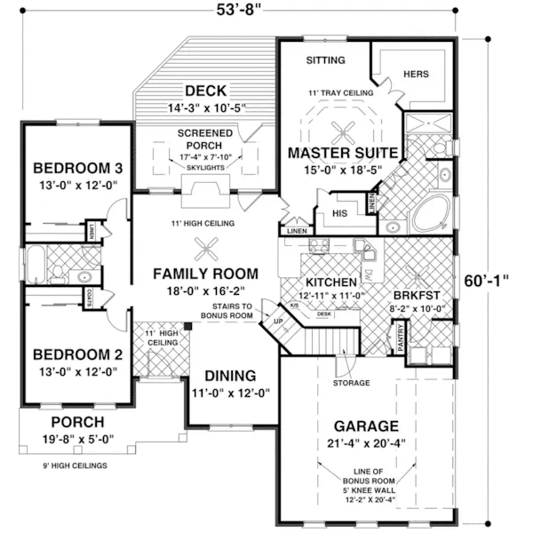 First Floor - Bedford Bay Ranch Home 013D-0224 - Search House Plans and More