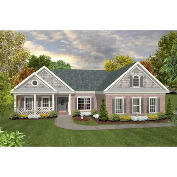 Front of Home - Bedford Bay Ranch Home 013D-0224 - Search House Plans and More