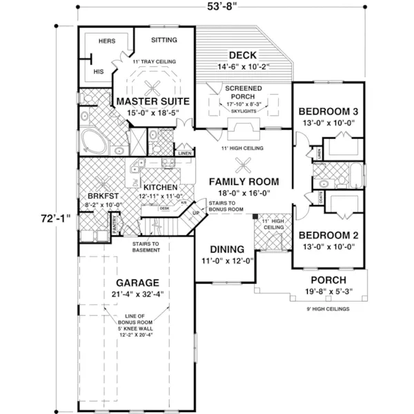 First Floor - Roanoake Hill Multi Level Home 013D-0225 - Shop House Plans and More