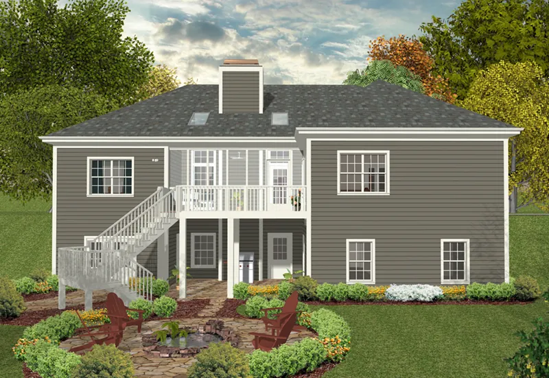 Front of Home - Roanoake Hill Multi Level Home 013D-0225 - Shop House Plans and More