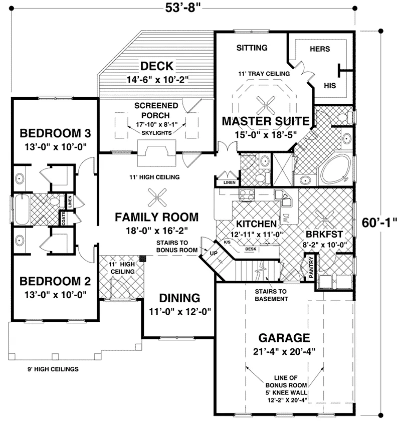 Waterfront House Plan First Floor - Maplecrest Ranch Home 013D-0226 - Shop House Plans and More