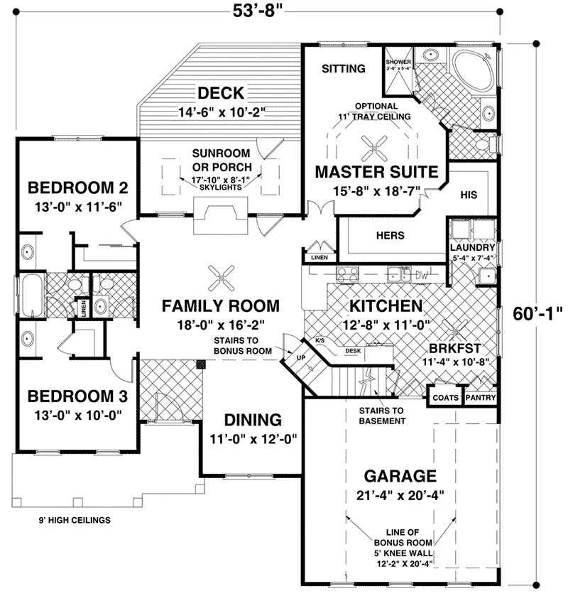 Southern House Plan First Floor - Madison Lane One-Story Home 013D-0229 - Shop House Plans and More