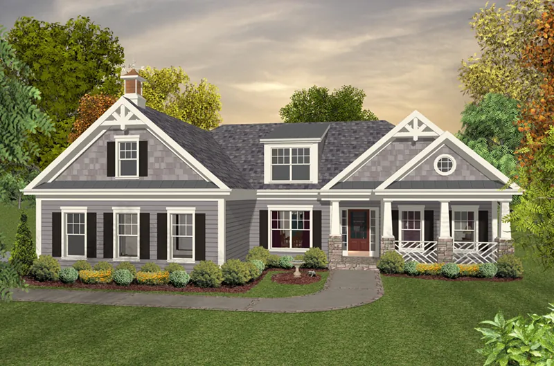 Waterfront House Plan Front of Home - Falls Church Arts And Crafts Home 013D-0230 - Search House Plans and More