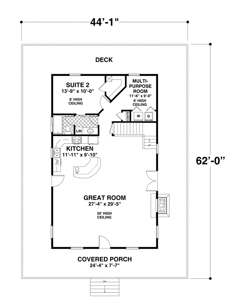 Bungalow House Plan First Floor - Chesnut Ridge Bay 013D-0231 - Search House Plans and More