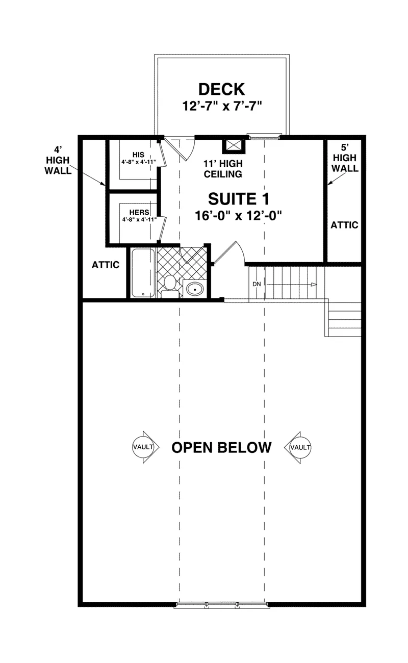 Bungalow House Plan Second Floor - Chesnut Ridge Bay 013D-0231 - Search House Plans and More