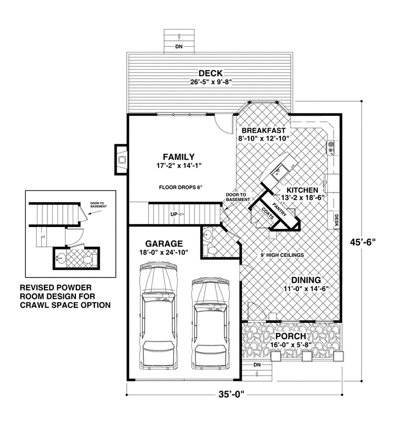 Bungalow House Plan First Floor - Sandal Wood Arts And Craft Home 013D-0234 - Shop House Plans and More