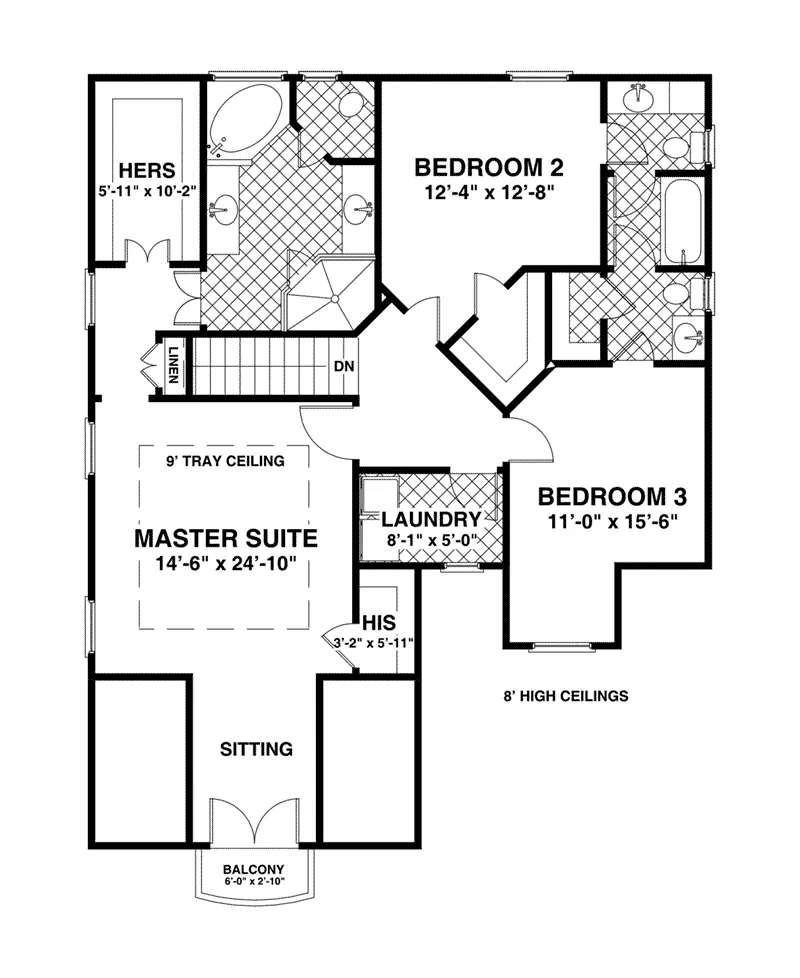 Arts & Crafts House Plan Second Floor - Sandal Wood Arts And Craft Home 013D-0234 - Shop House Plans and More