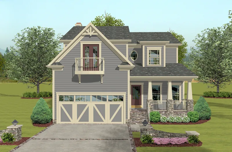 Arts & Crafts House Plan Front of Home - Sandal Wood Arts And Craft Home 013D-0234 - Shop House Plans and More