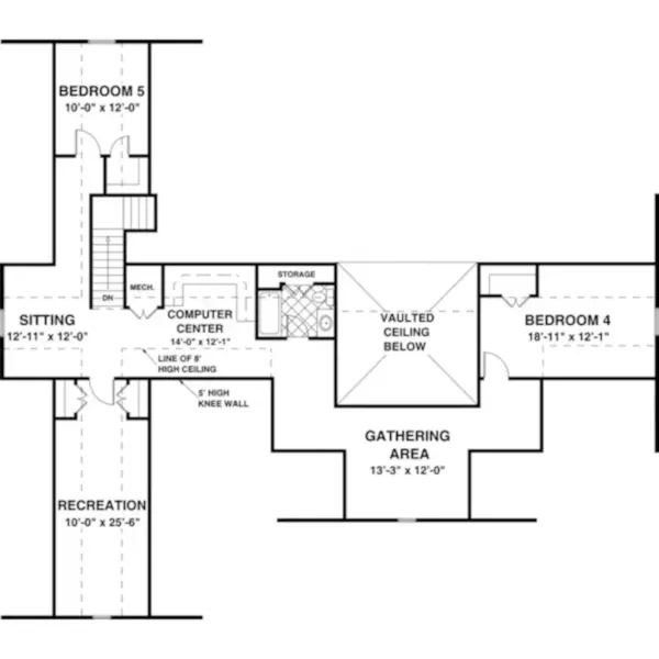 Ranch House Plan Second Floor - Kempsville One-Story Home 013D-0235 - Search House Plans and More