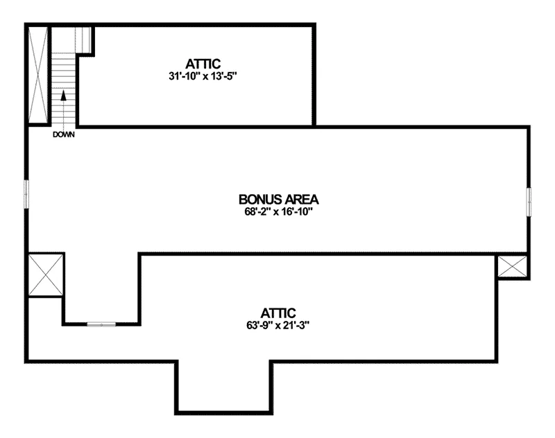 Bonus Room - Thoroughgood One-Story Home 013D-0237 - Shop House Plans and More