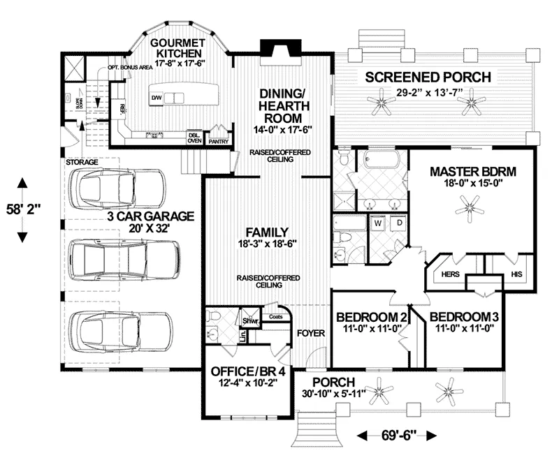 First Floor - Thoroughgood One-Story Home 013D-0237 - Shop House Plans and More