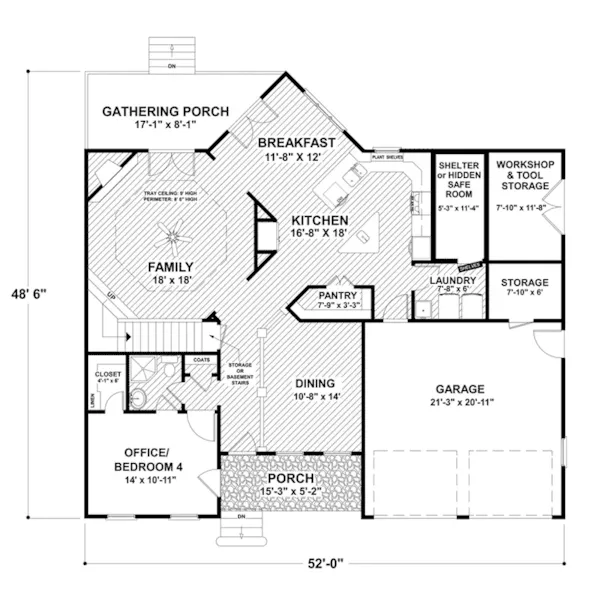 First Floor - October Place Country French Home 013D-0238 - Shop House Plans and More