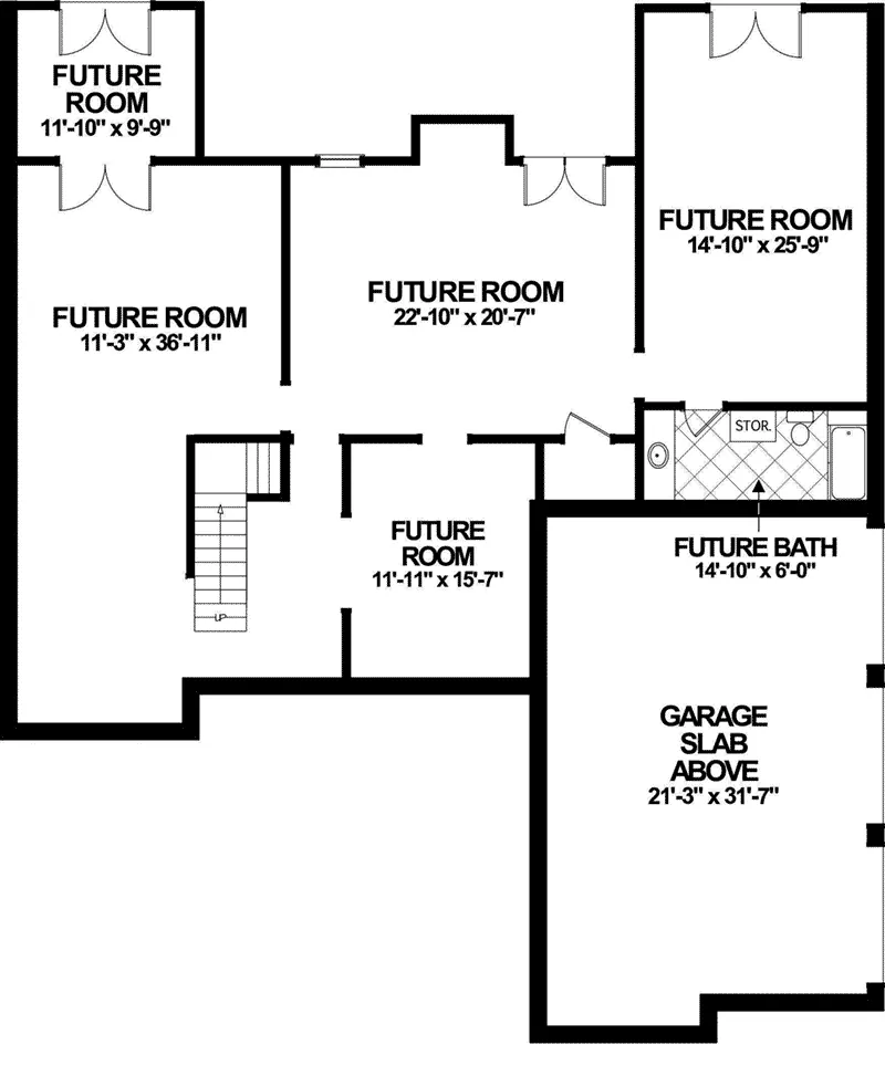 Lower Level Floor - Compass Pointe Traditional Home 013D-0240 - Search House Plans and More