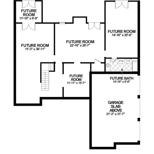 Lower Level Floor - Compass Pointe Traditional Home 013D-0240 - Search House Plans and More