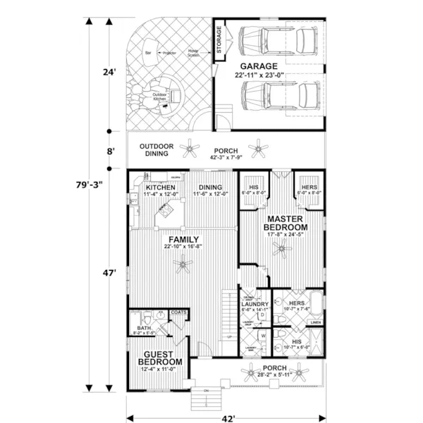 First Floor - Cascade Mountain Cottage Home 013D-0241 - Search House Plans and More