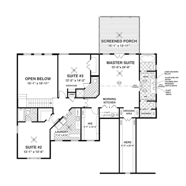 Rustic House Plan Second Floor - Stone Crest French Country Home 013D-0242 - Shop House Plans and More